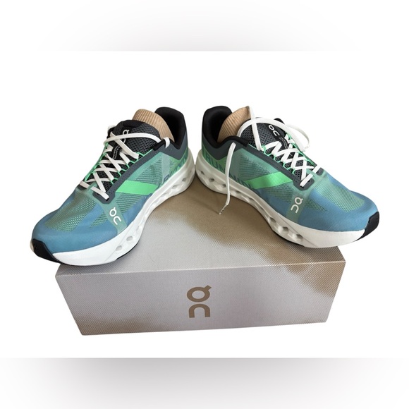 On Running Blue and Green Sneakers - Picture 4 of 11